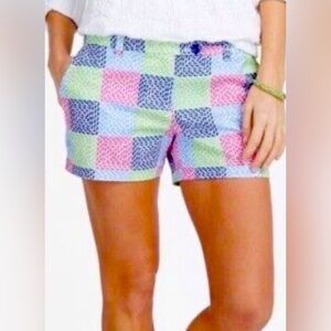 Vineyard Vines Color Block Stretch Shorts Women’s Size 8 Multicolor Preppy
